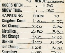 Monsters of Rock 1988 Tour Set Times/Schedule – Kingdom Come, Metallica, Dokken, Scorpions, Van Halen