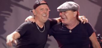 AC/DC’s Brian Johnson & Metallica’s Lars Ulrich at Taylor Hawkins Tribute: “Back in Black” & “Let There Be Rock” – VIDEO – 2022 – Foo Fighters