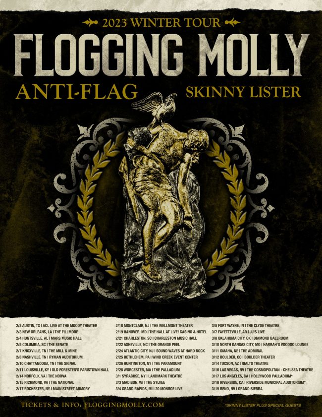Flogging Molly 2023 TOUR Announced DATES/TICKETS w/ AntiFlag